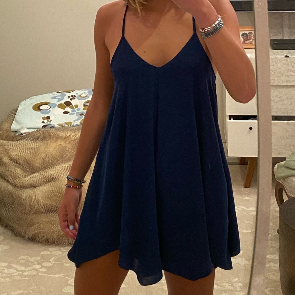Amanda uprichard silk navy romper